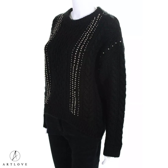 ARTLOVE PARIS Black Cable Knit Beaded Sweater - Picture 2 of 5